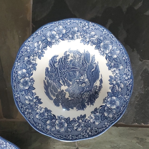 2 Unicorn China Stafforshire England Blue Bowls - Picture 4 of 9